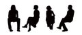 People seated outdoor silhouettes set 6