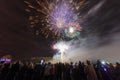 People seeing the fireworks display after the traditional event - bon Fire