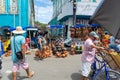 People are seen buying pieces at the traditional Caxixis fair in the city of Nazare das Farinas, Bahia