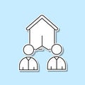 People select home sticker icon. Simple thin line, outline vector of real estate icons for ui and ux, website or mobile