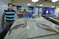 People sell freh fish in Chania, Crete