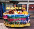 People sell fruits on street in Putrajaya, Malaysia