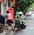 People sell vegetables in Hanoi, Vietnam Royalty Free Stock Photo
