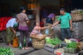 People sell vegetables at the local market in Bali, Indonesia Royalty Free Stock Photo