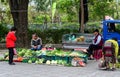 People sell vegetables on street in Taichung, Taiwan Royalty Free Stock Photo