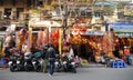 People selling decorations for Lunar New Year Holiday in Hanoi, Vietnam