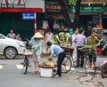 People selling foods on street in Hoa Binh, Vietnam Royalty Free Stock Photo