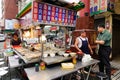 People selling foods on street in Taipei