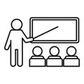 People seminar icon, outline style