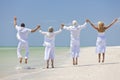 People Seniors Family Generations Jumping on Beach Royalty Free Stock Photo