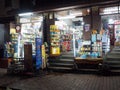 People setting their street market shops in tourist destination: NIGHT MARKET middle of LUANG PRA BANG