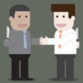 People shake hands in business unfaithful