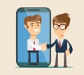 People shake hands. Vector, flat, illustration