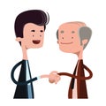 People shaking hands illustration cartoon character