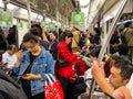 People on Shanghai Subway Commuting Royalty Free Stock Photo