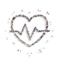People in the shape of heart, cardio. Royalty Free Stock Photo