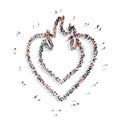 People in the shape of heart, cardio. Royalty Free Stock Photo