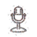 People shape microphone cartoon