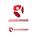 People shield logo design template