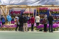 People shop for flowers at the Victoria Park Flower Market in preparation for the Chinese New Year, the Year of the Rabbit