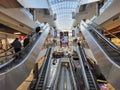 People Shop in interior Shopping Mall Malldova in Chisinau.