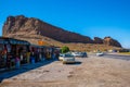 People shop in the rest area near Lake Urmia in Iran.