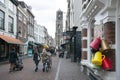 People shop in zadelstraat of city utrecht in the netherlands