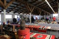 People shopping at annual Flea Market,Washington County Fairgrounds,Greenwhich,NY,2016 Royalty Free Stock Photo