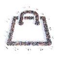 People shopping bags shape 3d Royalty Free Stock Photo