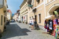 People shopping in Durnstein, Wachau, Austria