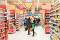 People Shopping For Food In Supermarket Store Aisle Royalty Free Stock Photo