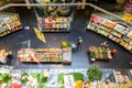 People Shopping For Grocery Food In Supermarket Store Aisle Royalty Free Stock Photo