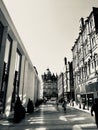 People shopping in Leeds city centre, Yorkshire, UK Royalty Free Stock Photo