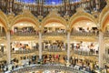 People shopping in luxury Lafayette galeries of Paris, France Royalty Free Stock Photo