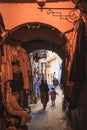 People shopping in the old Medina souk/market Royalty Free Stock Photo