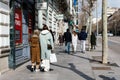 People shopping in Serrano Street in Madrid