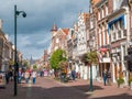 People in shopping street Grote Noord in downtown Hoorn, Noord-Holland, Netherlands