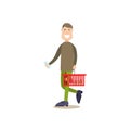 People shopping vector illustration in flat style