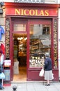 People shopping on a wineshop of Paris