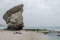 People shore of the Mediterranean beach on the beach of the dead of Almeria