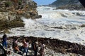 People on Shore by Rough Sea, Storm`s River, Tsitsikamma, South Africa Royalty Free Stock Photo