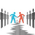 People on sides settle agreement deal Royalty Free Stock Photo