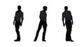 People silhouette - man looks around