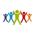 People silhouette teamwork icon