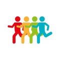 People silhouette teamwork icon