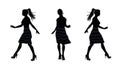 People silhouette - woman walks