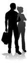 Young Couple Shopping Silhouettes Royalty Free Stock Photo