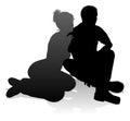 Young Couple People Silhouette Royalty Free Stock Photo