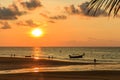 People silhouetted on the beach Royalty Free Stock Photo