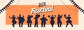 People silhouettes celebrating beer festival Oktoberfest party celebration concept Royalty Free Stock Photo